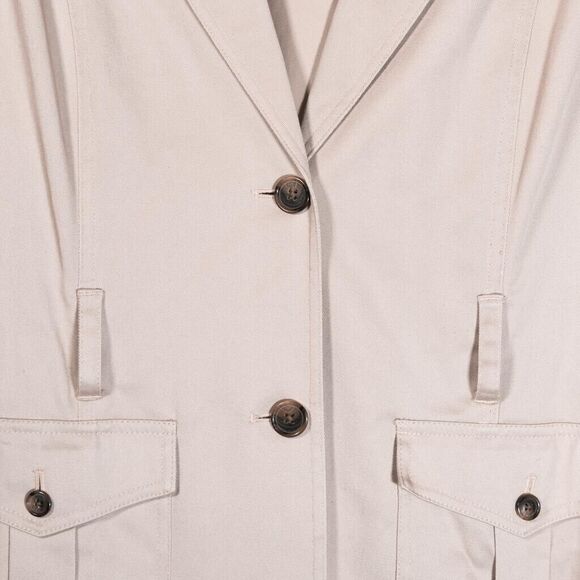 Brooks Brothers Women's Trench Coat Khaki Beige Stretch Twill Utility Jacket 12 - Picture 4 of 9